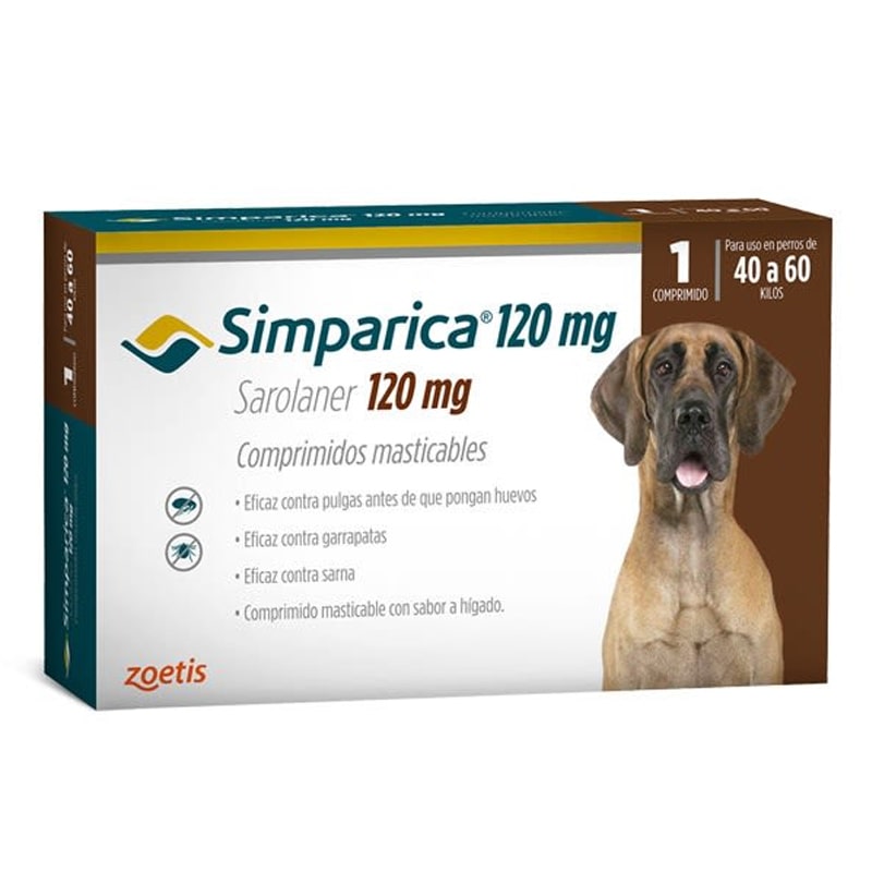 SIMPARICA 120 MG 1 COMPRIMIDO 40 A 60KG ZOETIS-min