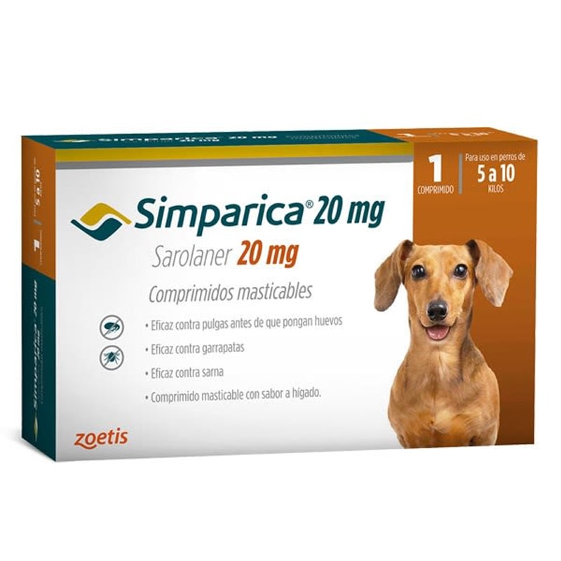 SIMPARICA 20 MG 1 COMPRIMIDO 5 A 10KG ZOETIS-min